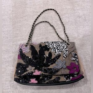 Tote Bag for Women, Beach Bag, Handmade Sequin Embroidery Straw Bag Bohemian